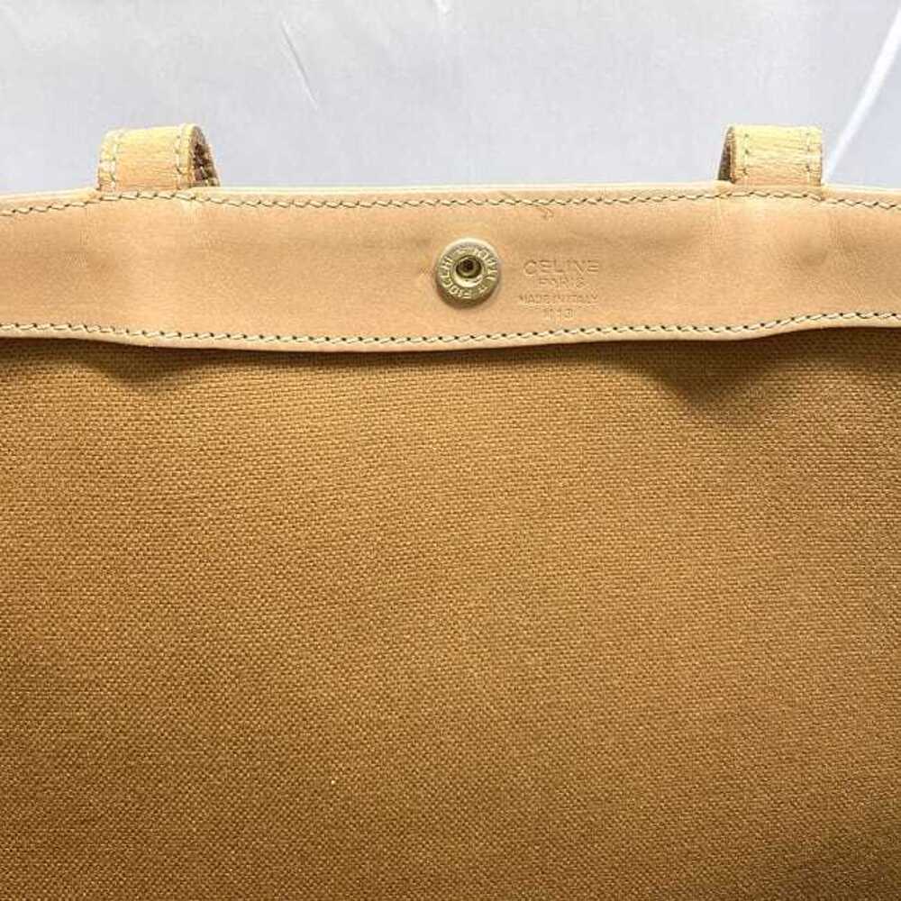 Celine Tote Bag Brown Beige Macadam Leather Shoulder All over Logo - Picture 10 of 10